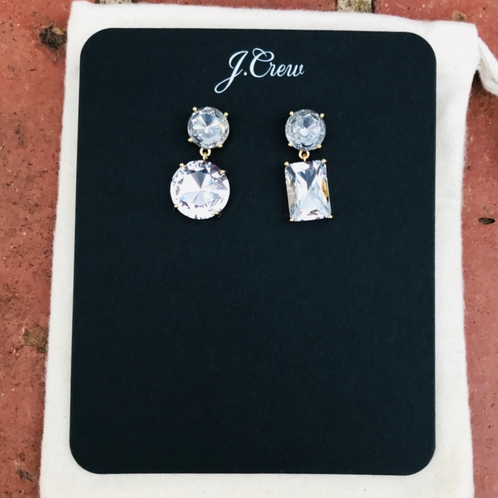 J.Crew Mismatched Crystal Drop Earrings NWT